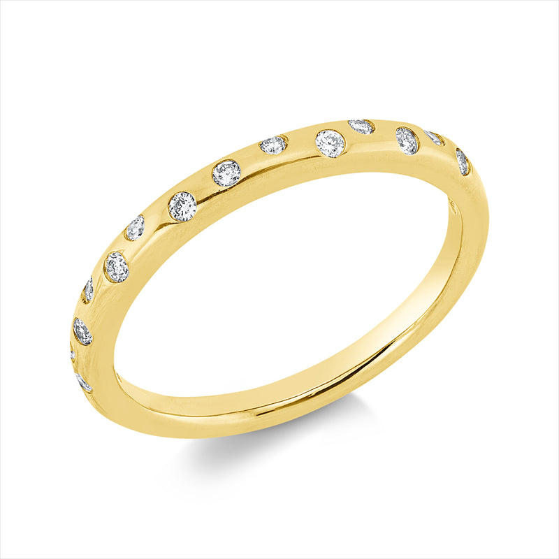Ring    aus 750/-18 Karat Gelbgold mit 15 Diamanten 0