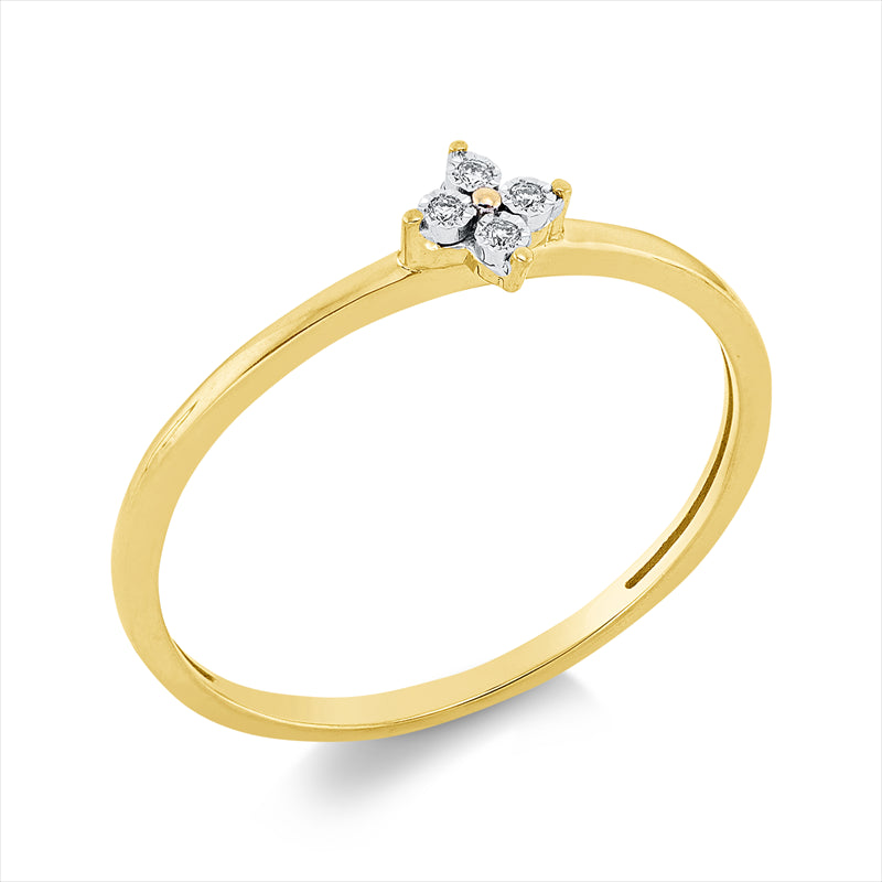 Ring    aus 750/-18 Karat Gelbgold mit 4 Diamanten 0