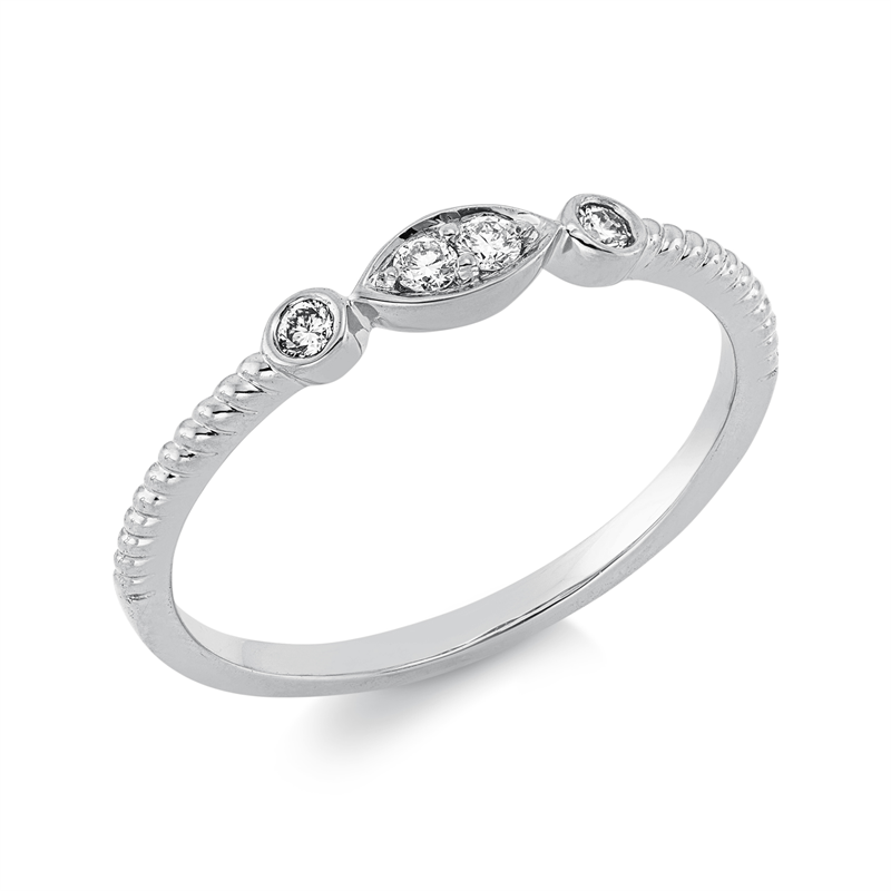 Ring    aus 750/-18 Karat Weißgold mit 4 Diamanten 0