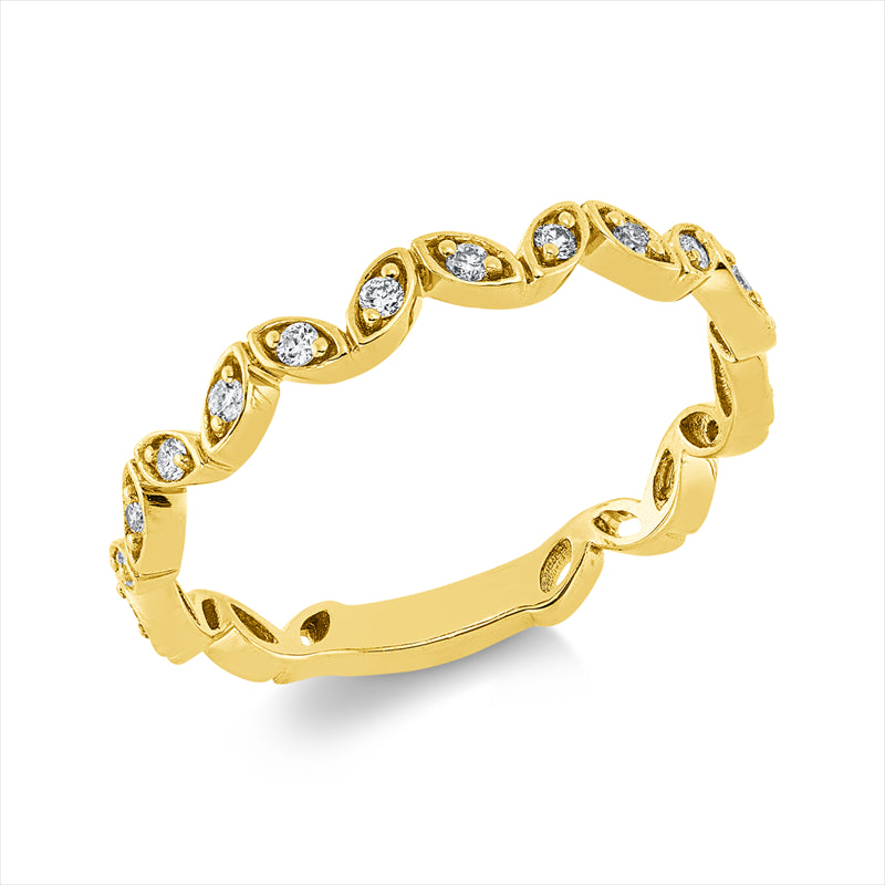 Ring    aus 750/-18 Karat Gelbgold mit 15 Diamanten 0