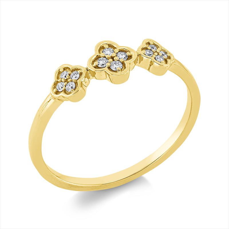 Ring    aus 750/-18 Karat Gelbgold mit 12 Diamanten 0