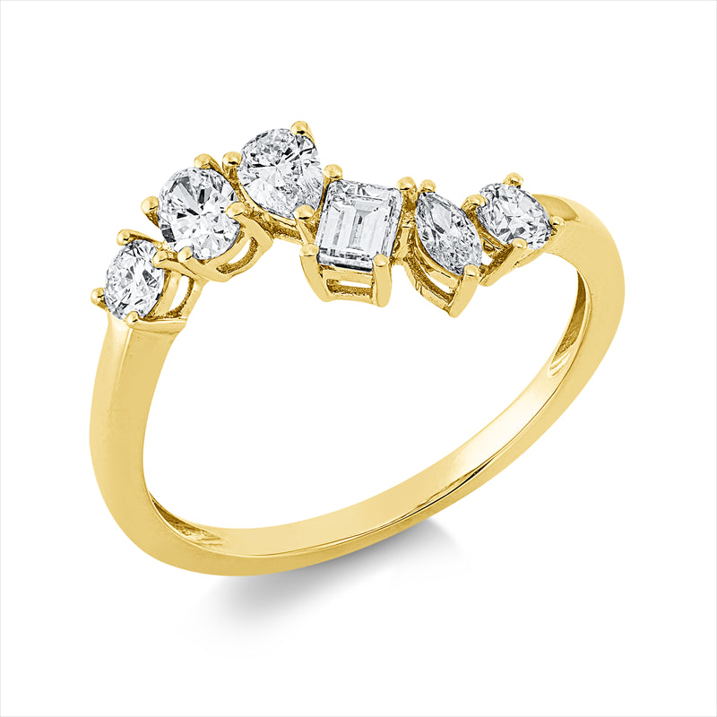 Ring    aus 750/-18 Karat Gelbgold mit 6 Diamanten 0