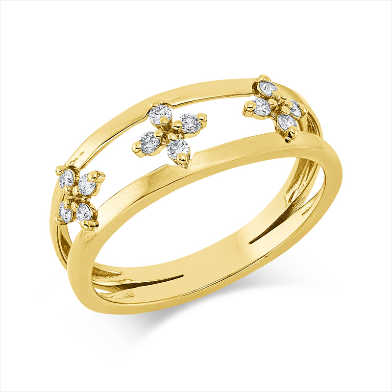Ring    aus 750/-18 Karat Gelbgold mit 12 Diamanten 0