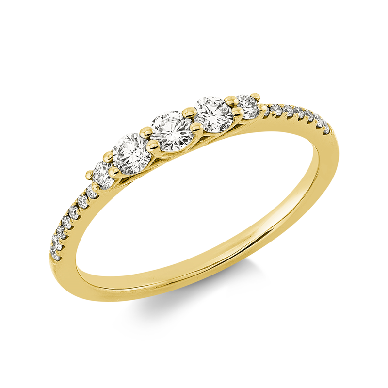 Ring    aus 750/-18 Karat Gelbgold mit 19 Diamanten 0