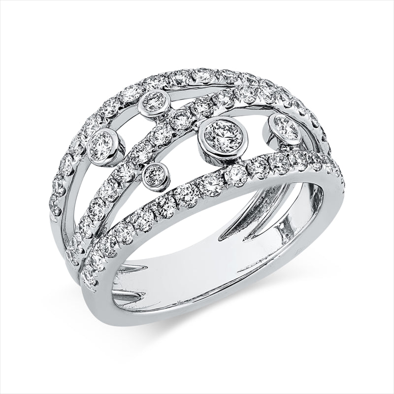 Ring    aus 750/-18 Karat Weißgold mit 58 Diamanten 1