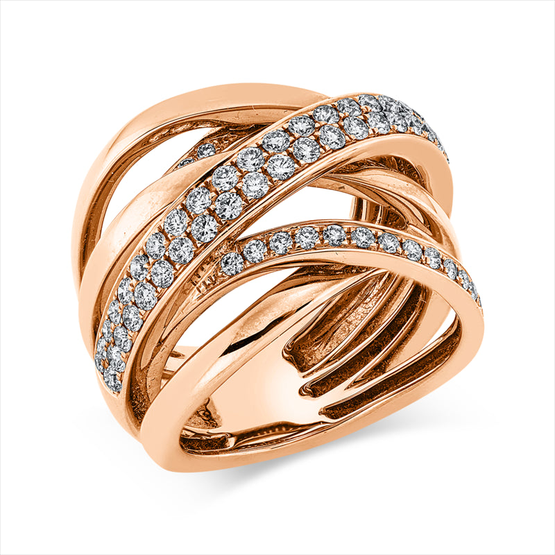 Ring    aus 750/-18 Karat Rotgold mit 76 Diamanten 1