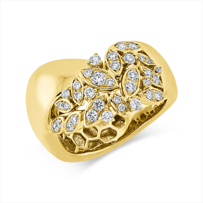 Ring    aus 750/-18 Karat Gelbgold mit 35 Diamanten 0