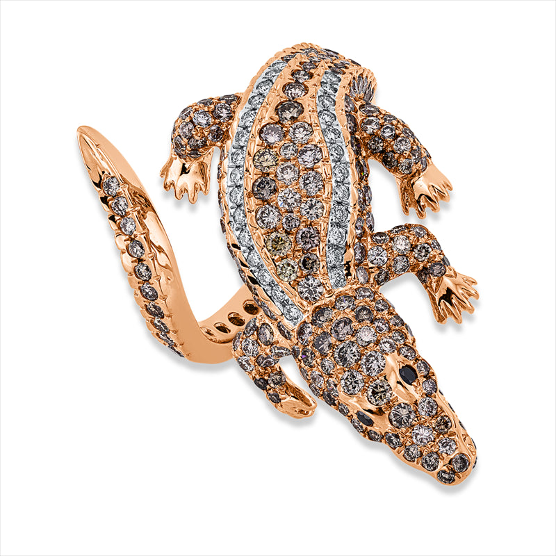 Ring    aus 750/-18 Karat Rotgold / Weißgold mit 251 Diamanten 2