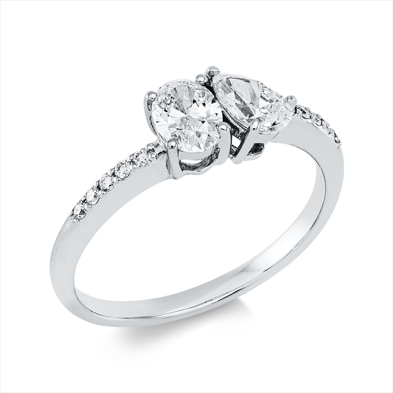 Ring    aus 750/-18 Karat Weißgold mit 12 Diamanten 0