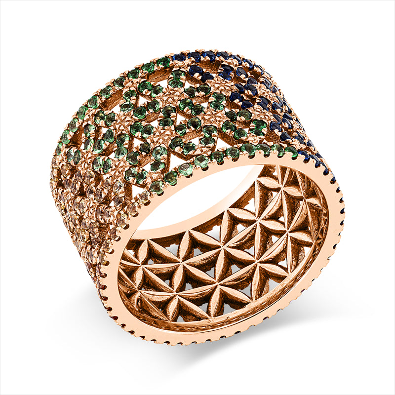 Ring mit Saphir  aus 750/-18 Karat Rotgold  