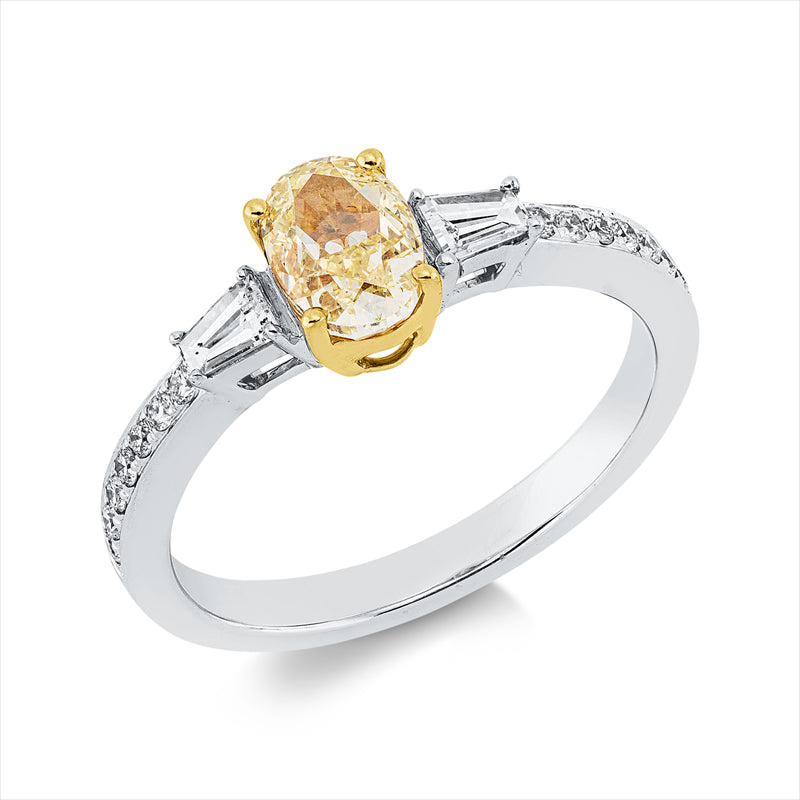 Ring    aus 750/-18 Karat Weißgold / Gelbgold mit 17 Diamanten 1
