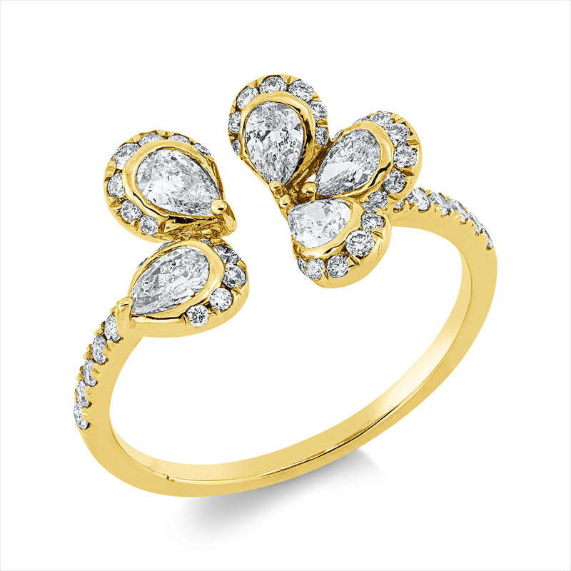 Ring    aus 750/-18 Karat Gelbgold mit 54 Diamanten 0