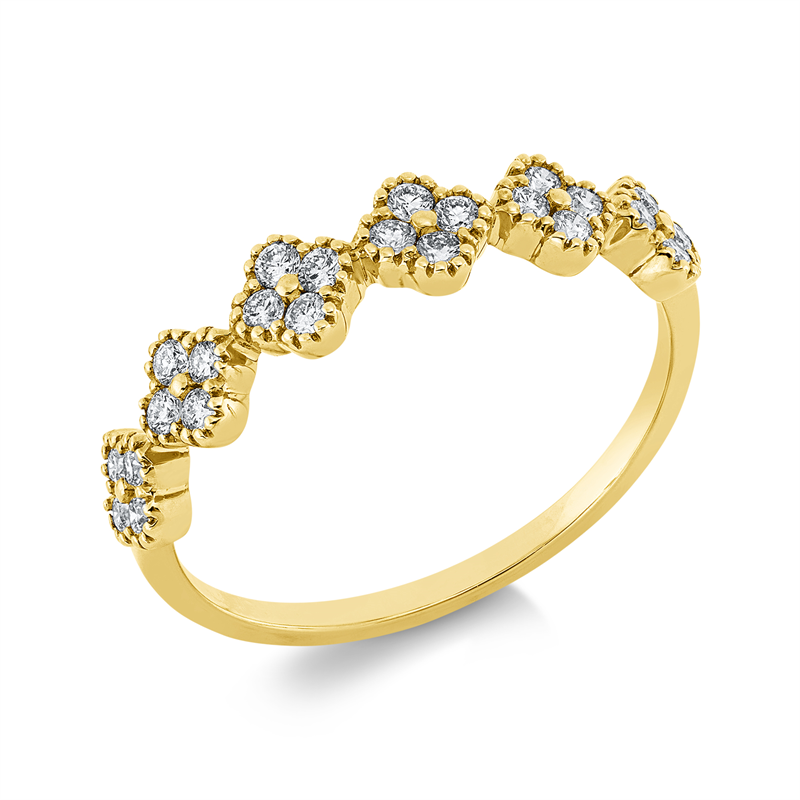 Ring    aus 750/-18 Karat Gelbgold mit 24 Diamanten 0