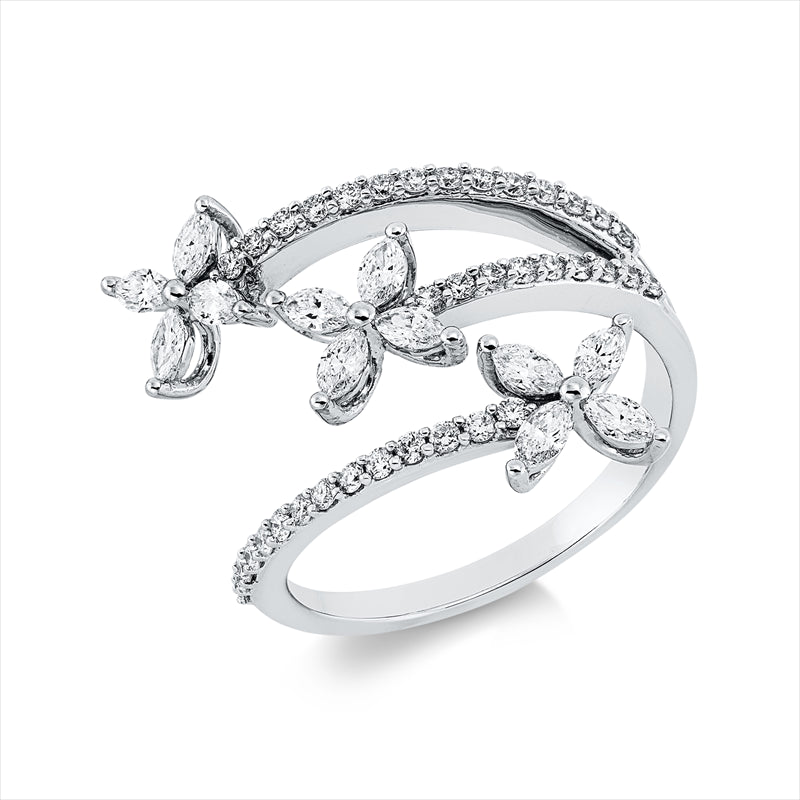 Ring    aus 750/-18 Karat Weißgold mit 49 Diamanten 0