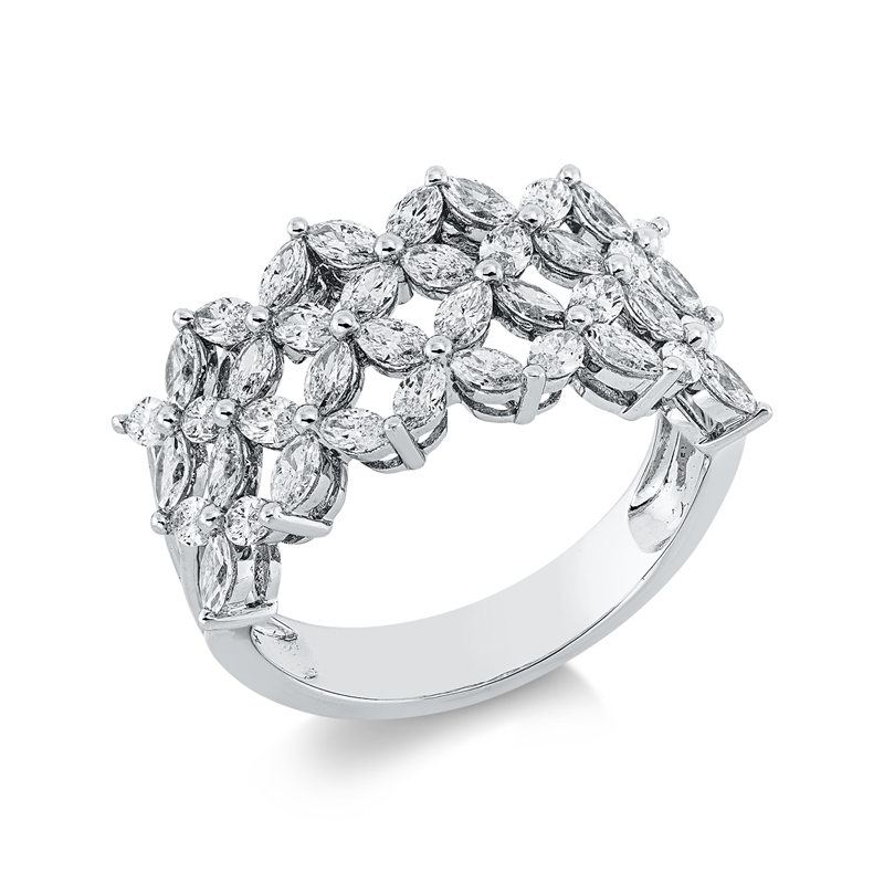 Ring    aus 750/-18 Karat Weißgold mit 40 Diamanten 1
