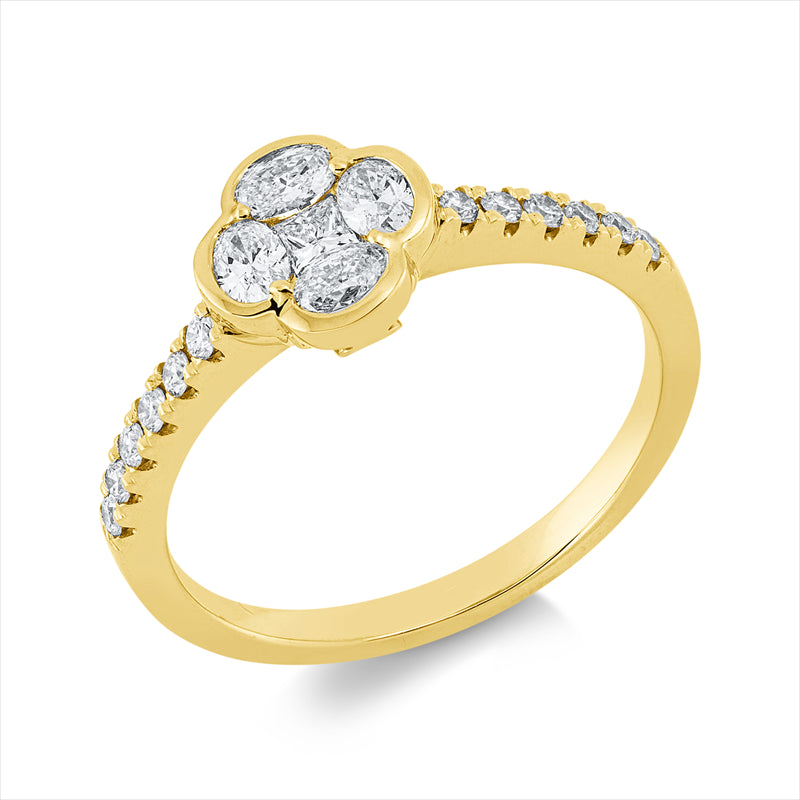 Ring    aus 750/-18 Karat Gelbgold mit 17 Diamanten 0