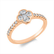 Ring    aus 750/-18 Karat Rotgold mit 17 Diamanten 0