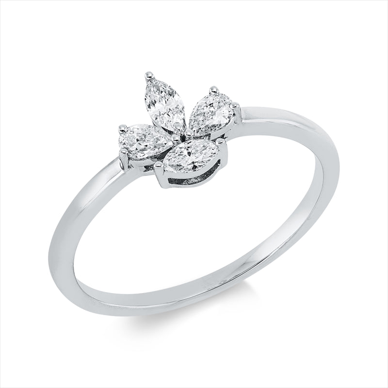 Ring    aus 750/-18 Karat Weißgold mit 4 Diamanten 0