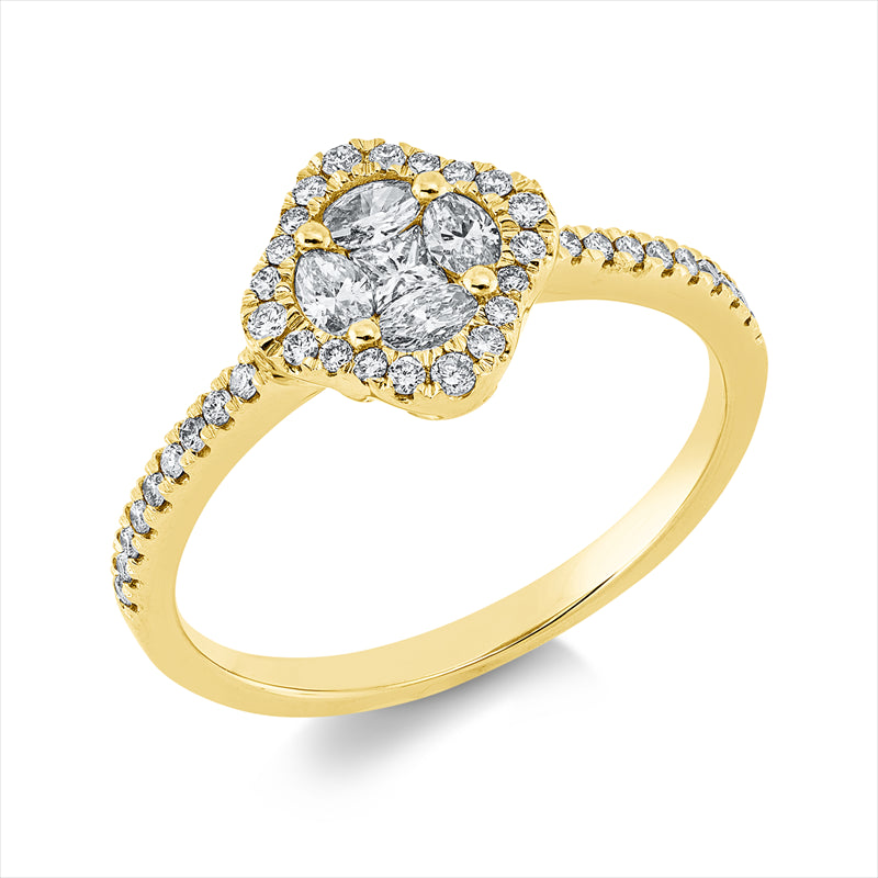 Ring    aus 750/-18 Karat Gelbgold mit 43 Diamanten 0