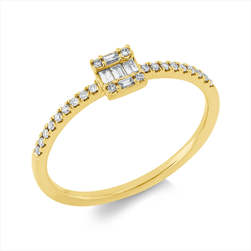 Ring    aus 750/-18 Karat Gelbgold mit 27 Diamanten 0