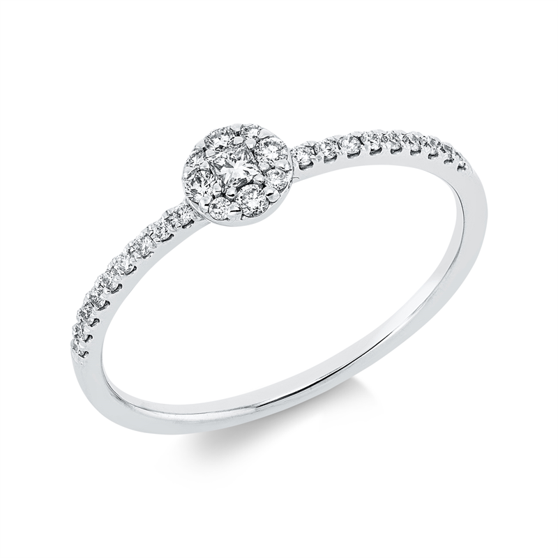 Ring    aus 750/-18 Karat Weißgold mit 27 Diamanten 0