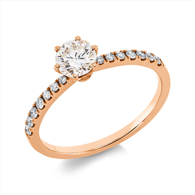 Ring    aus 750/-18 Karat Rotgold mit 15 Diamanten 0