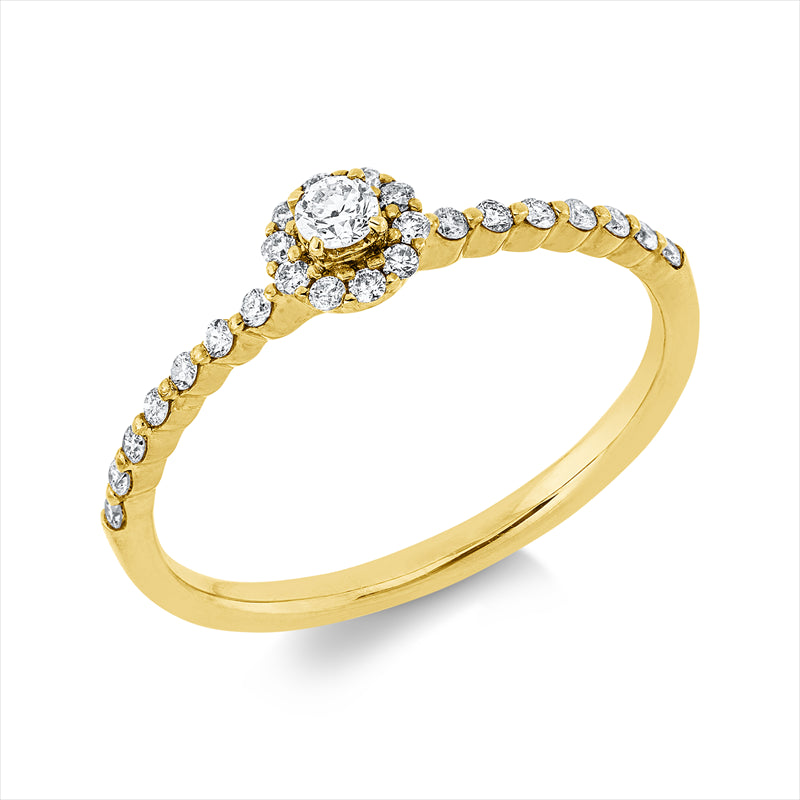 Ring    aus 750/-18 Karat Gelbgold mit 25 Diamanten 0