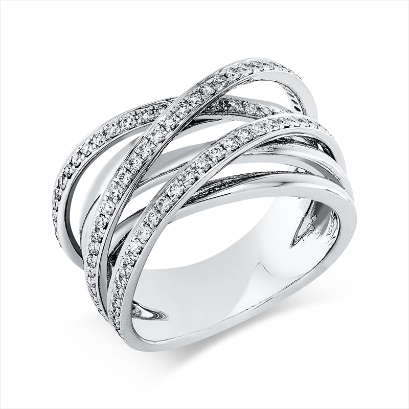 Ring    aus 750/-18 Karat Weißgold mit 102 Diamanten 0