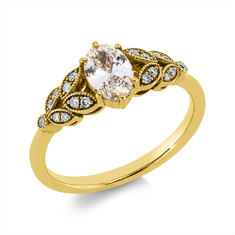 Ring    aus 750/-18 Karat Gelbgold mit 19 Diamanten 0
