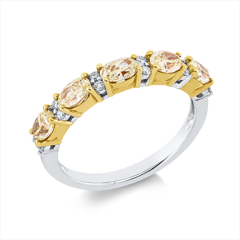 Ring    aus 750/-18 Karat Weißgold / Gelbgold mit 17 Diamanten 1