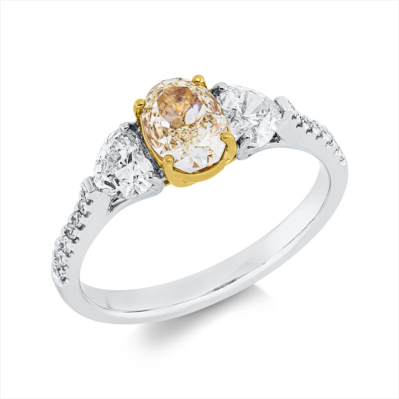 Ring    aus 950/-Platin Gelbgold Platin 950 mit 17 Diamanten 1