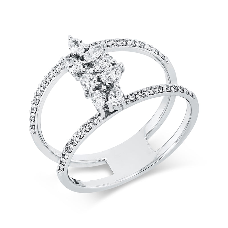 Ring    aus 750/-18 Karat Weißgold mit 43 Diamanten 0