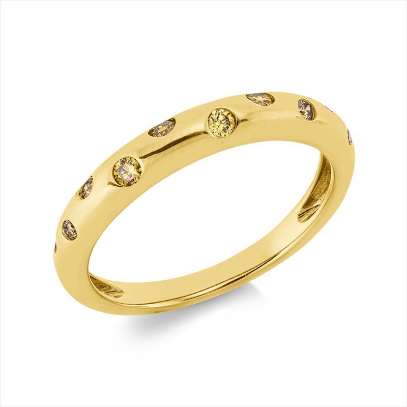 Ring    aus 750/-18 Karat Gelbgold mit 10 Diamanten 0