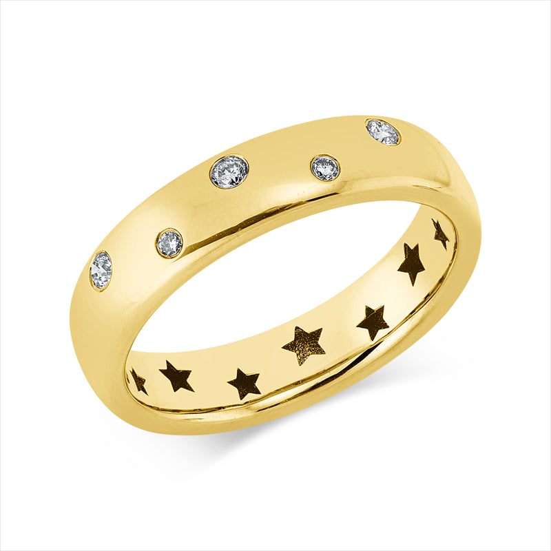 Ring    aus 750/-18 Karat Gelbgold mit 5 Diamanten 0