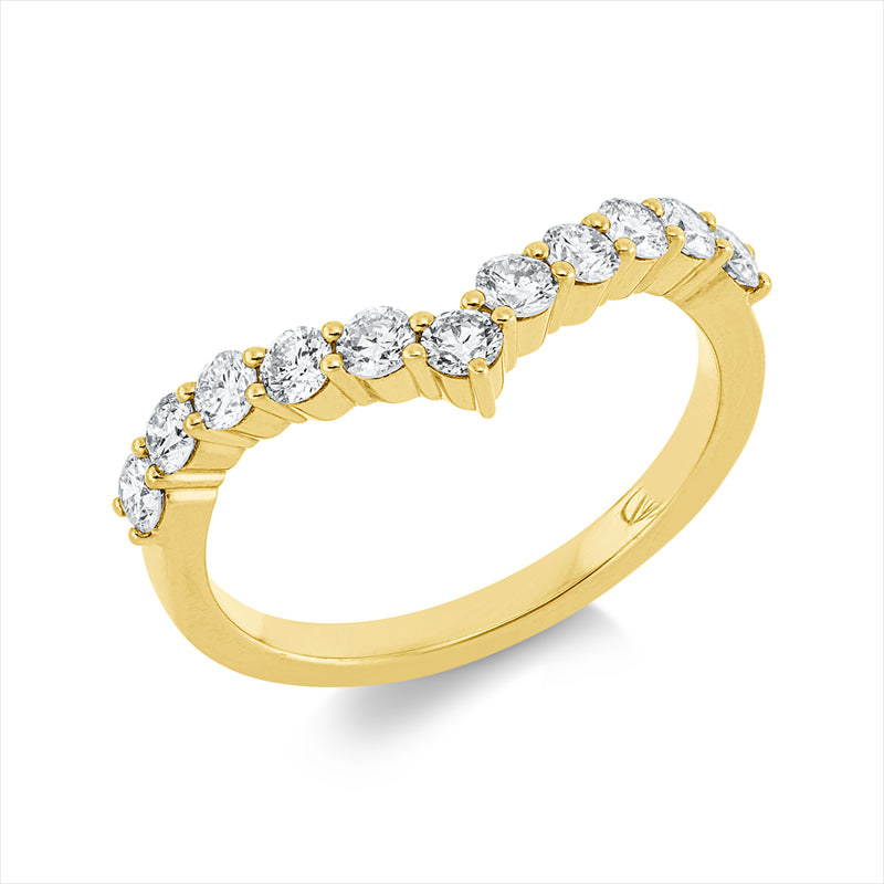 Ring    aus 750/-18 Karat Gelbgold mit 11 Diamanten 0