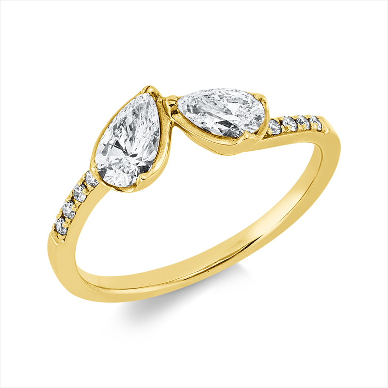 Ring    aus 750/-18 Karat Rotgold mit 10 Diamanten 0