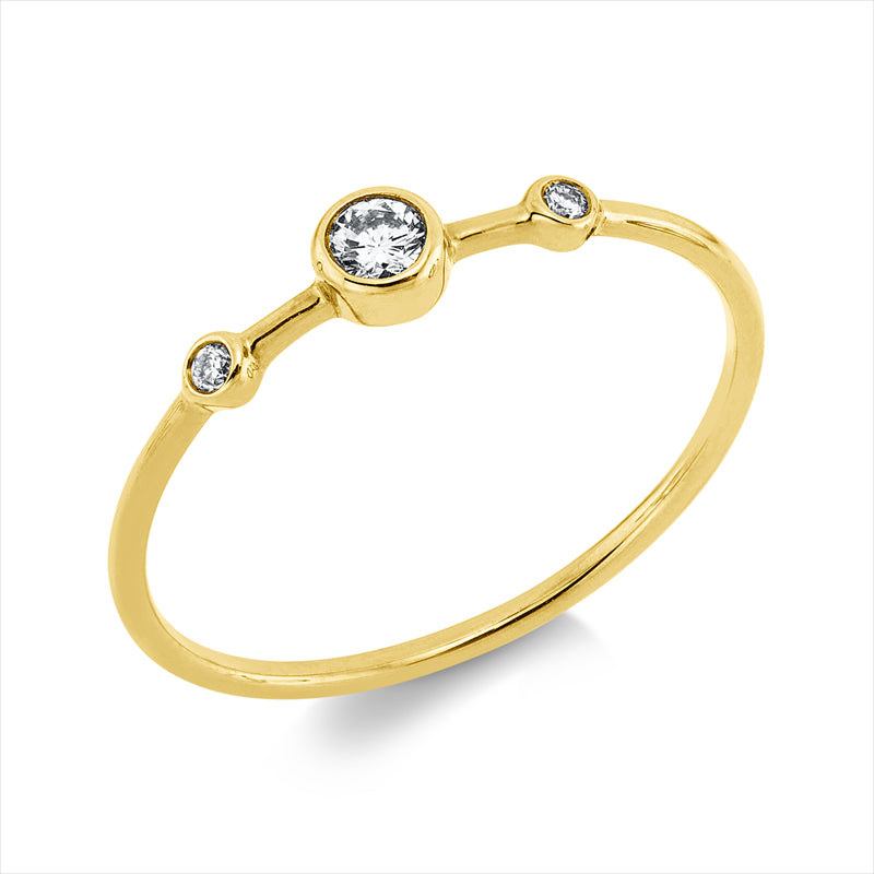 Ring    aus 750/-18 Karat Gelbgold mit 3 Diamanten 0
