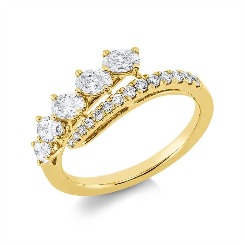 Ring    aus 750/-18 Karat Gelbgold mit 19 Diamanten 0