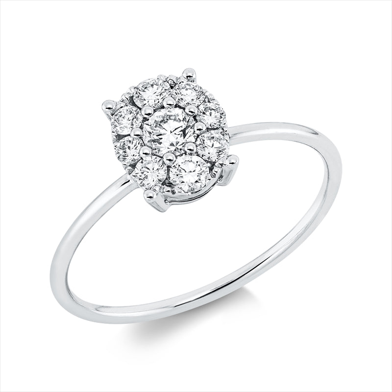 Ring    aus 750/-18 Karat Weißgold mit 9 Diamanten 0