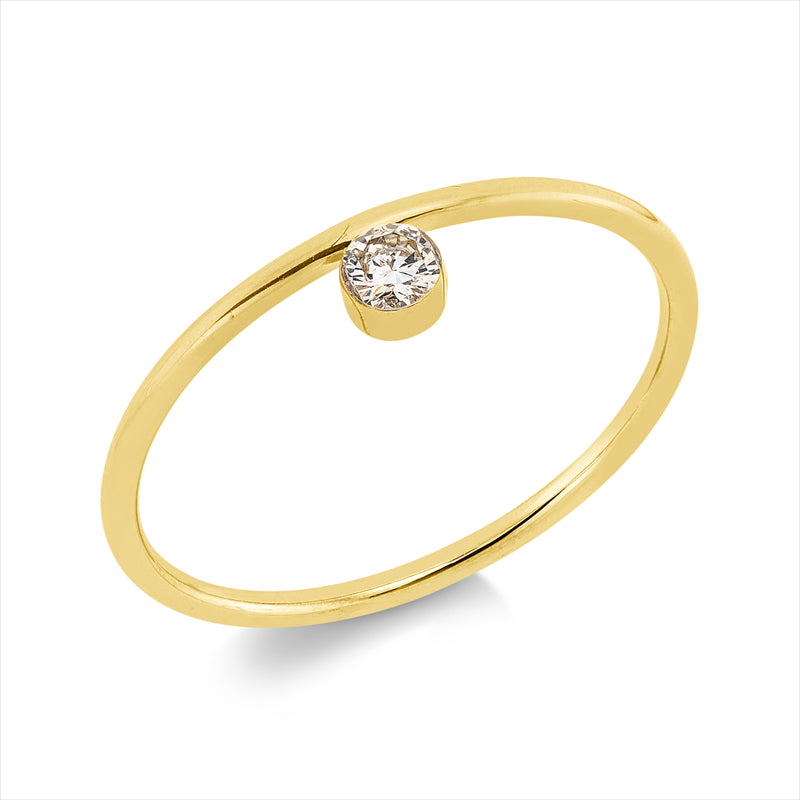 Ring    aus 750/-18 Karat Gelbgold mit 1 Diamant 0
