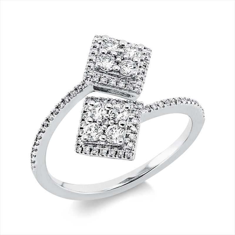 Ring    aus 750/-18 Karat Weißgold mit 86 Diamanten 0