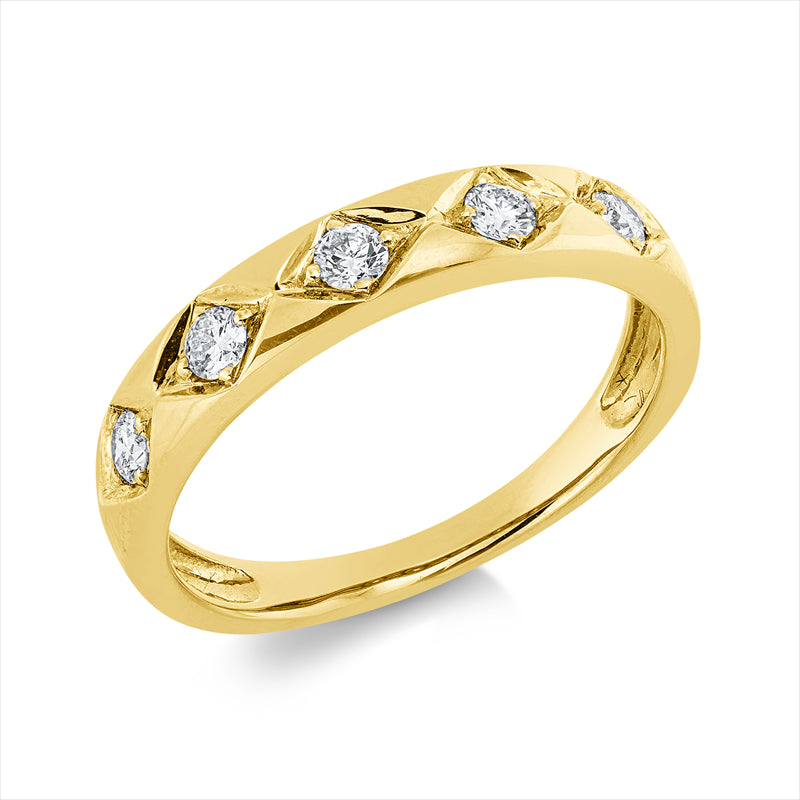 Ring    aus 750/-18 Karat Gelbgold mit 5 Diamanten 0