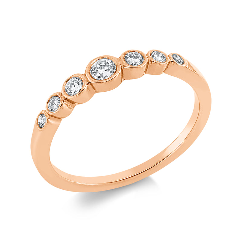 Ring    aus 750/-18 Karat Rotgold mit 7 Diamanten 0