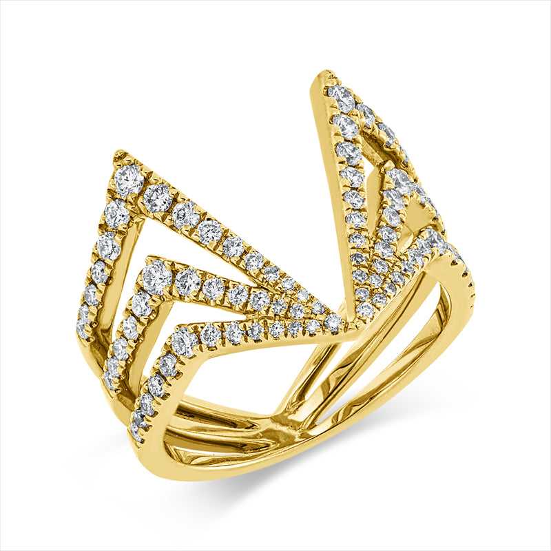 Ring    aus 750/-18 Karat Gelbgold mit 82 Diamanten 0