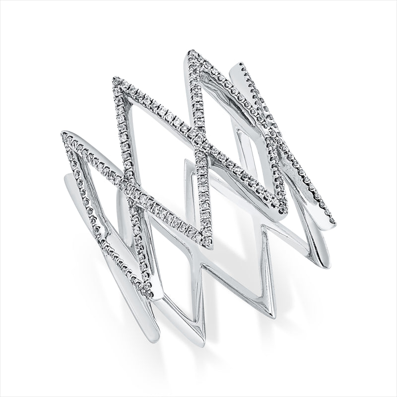 Ring    aus 585/-14 Karat Weißgold mit 175 Diamanten 0