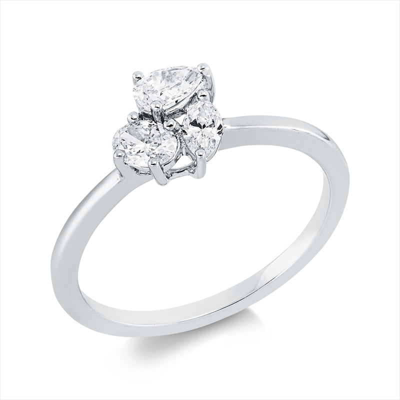 Ring    aus 750/-18 Karat Weißgold mit 3 Diamanten 0