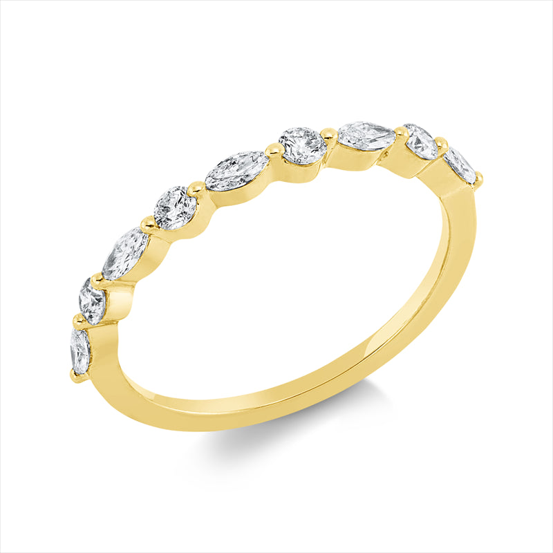Ring    aus 750/-18 Karat Gelbgold mit 9 Diamanten 0