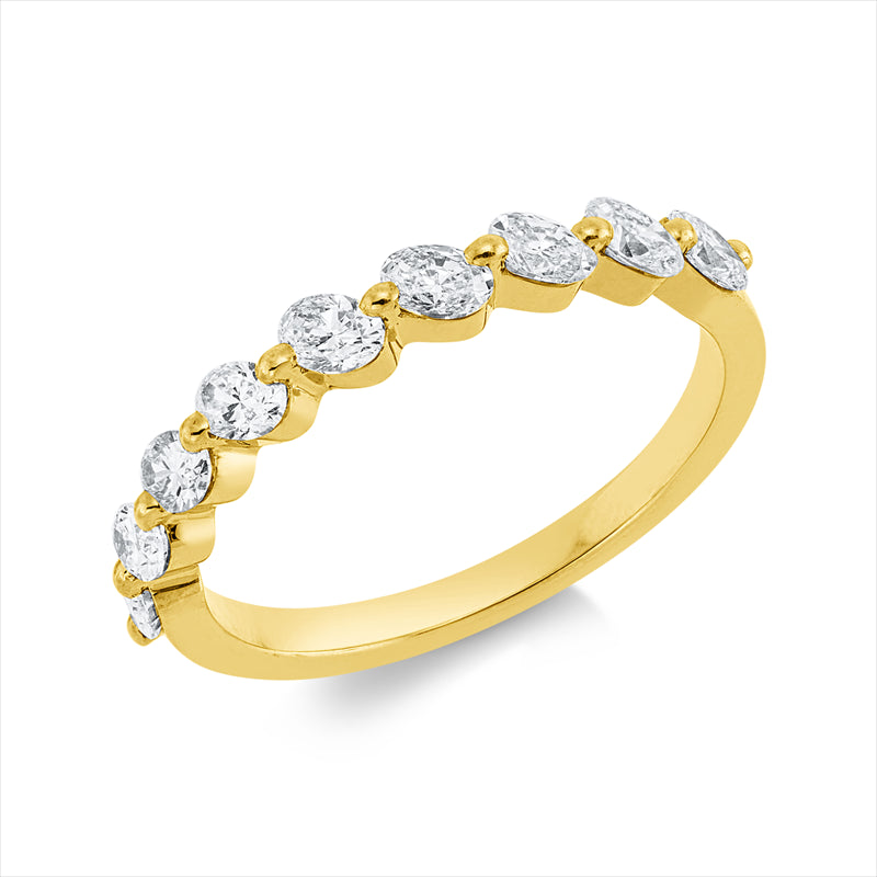 Ring    aus 750/-18 Karat Gelbgold mit 9 Diamanten 0
