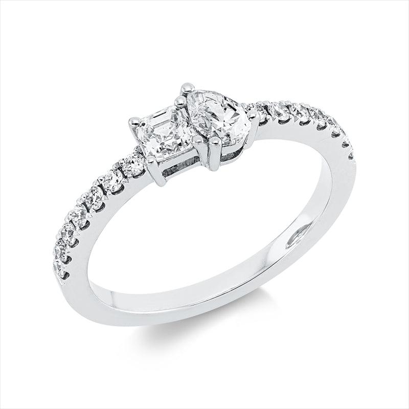 Ring    aus 750/-18 Karat Weißgold mit 16 Diamanten 0