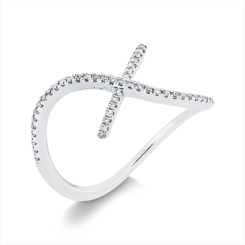 Ring    aus 750/-18 Karat Weißgold mit 51 Diamanten 0